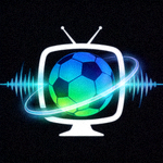 TVT体育官方网站Logo - 蓝色背景上的白色足球与TVT文字组合