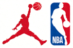 NBA标志 - 著名的红蓝篮球运动员剪影
